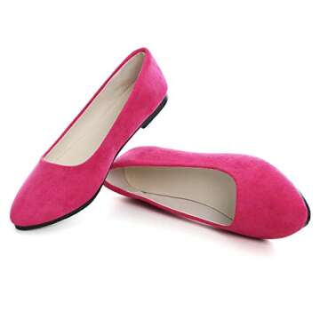 Comfortable Ballet Flats for Women - Slip On Pointed Toe Design