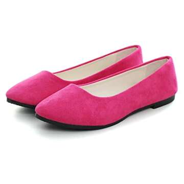 Comfortable Ballet Flats for Women - Slip On Pointed Toe Design