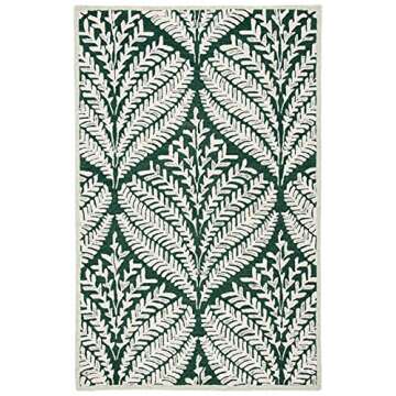 SAFAVIEH Capri Collection Area Rug - 9' x 12', Dark Green & Ivory, Handmade Wool, Ideal for High Tra...