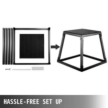Happybuy Plyometric Platform Box,12 Inch Plyometric Platform and Jumping Agility Box, Black Plyometric Platform Box, for Jump Exercise Fit Training & Crossfit & Conditioning