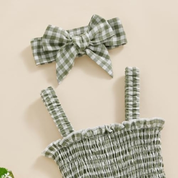 Infant Baby Girl Summer Romper with Headband