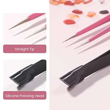 NUOMI Nail Tweezers with Silicone Pressing Head Set