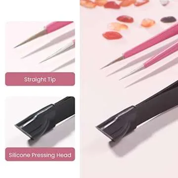 NUOMI Nail Tweezers with Silicone Pressing Head Set