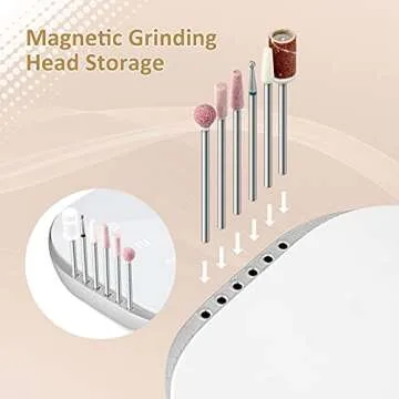 Madenia Professional Nail Drill Machine for Acrylic Nails, 35000RPM Compact Cute Electric Nail Drills with Touch Screen Efile Nail Drill E File Kit for Salon Home Manicure Pedicure Use, Pink