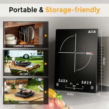 RoneKit 1800W Portable Induction Cooktop - Compact & Efficient