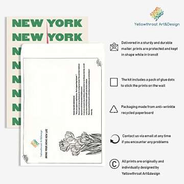 Vintage NYC Travel Posters - Pastel Pink & Blue Art