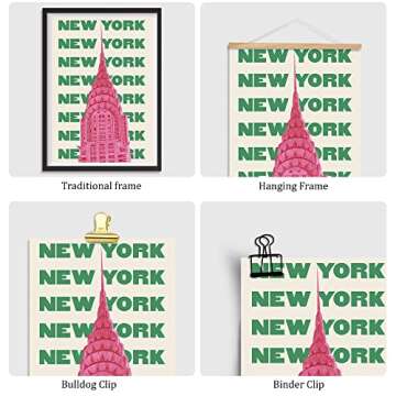 Vintage NYC Travel Posters - Pastel Pink & Blue Art