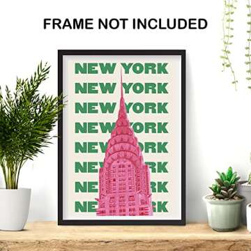 Vintage NYC Travel Posters - Pastel Pink & Blue Art