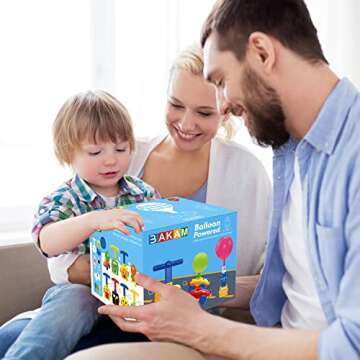 BAKAM Toddler Toys 3-4 for Boys Girls, Balloon Launcher & Powered Car Set, Fun Toddlers STEM Toy Balloon Pump Cars Racer Kit for Kids 3-5 (Monster)