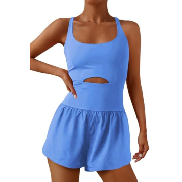 ReachMe Womens Running Onesie Workout Rompers Athletic Romper One Piece Outfits Exercise Jumpsuits G...