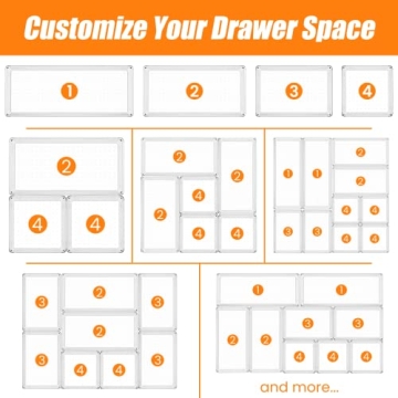 Curisia Clear Drawer Organizer Set for Versatile Storage