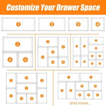 Curisia Clear Drawer Organizer Set for Versatile Storage