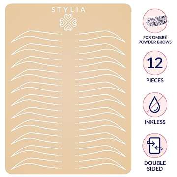 Microblading Supplies Inkless Double Sided Practice Skin For Eyebrow Tattoos: Permanent Makeup Silic...