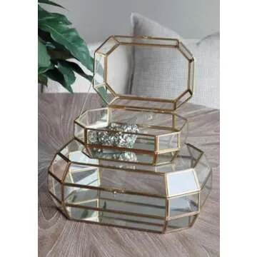 Alice Lane Bijou Glass Box Home Collection - Gold Display