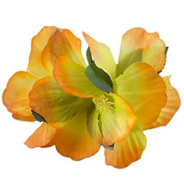 Super Z Outlet Hula Girl Hibiscus Color Assorted Flower Island Theme Hair Clips Event Decoration Supplies (12 Pack)