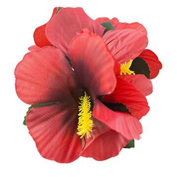 Super Z Outlet Hula Girl Hibiscus Color Assorted Flower Island Theme Hair Clips Event Decoration Supplies (12 Pack)