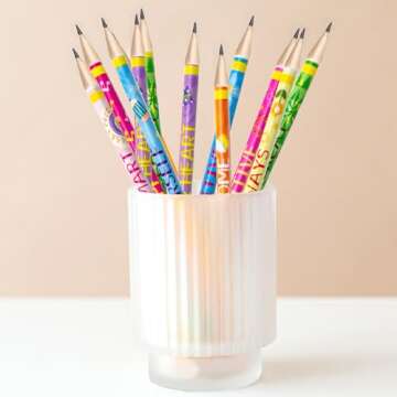 Inspirational Pencils 50PCS Wooden Pencil with Eraser Motivational Sayings Classroom School Teacher Award for Kids