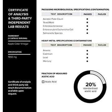 Toniiq 20% Acetic Acid Ultra High Strength Non-GMO Apple Cider Vinegar Capsules with Mother - 2,010mg Formula Pills with Cayenne Pepper -12x Potent - 120 Capsules