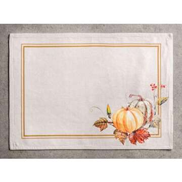 Maison d' Hermine Placemat 100% Cotton Decorative Placemats Washable Cloth Placemats, Home, Wedding,...