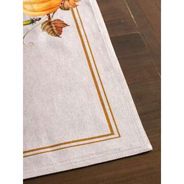 Maison d' Hermine Placemat 100% Cotton Decorative Placemats Washable Cloth Placemats, Home, Wedding, Restaurant, Party & Camping, Potiron - Thanksgiving/Christmas (Set of 4)