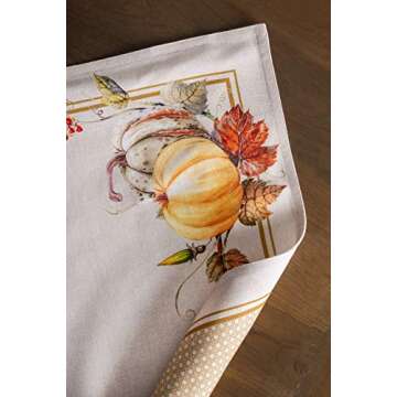 Maison d' Hermine Placemat 100% Cotton Decorative Placemats Washable Cloth Placemats, Home, Wedding, Restaurant, Party & Camping, Potiron - Thanksgiving/Christmas (Set of 4)
