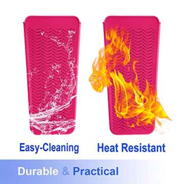 Heat Resistant Silicone Mat Pouch,Hair Styling Tools for Curling Irons, Flat Irons, Hair Straightene...