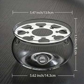 CnGlass 33.8oz Stovetop Safe Glass Teapot with Infuser