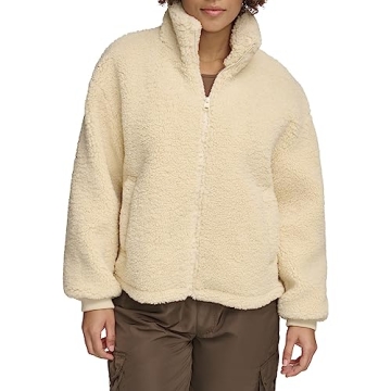 Levi's Women's Zip Up Sherpa Teddy Jacket for Winter Comfort