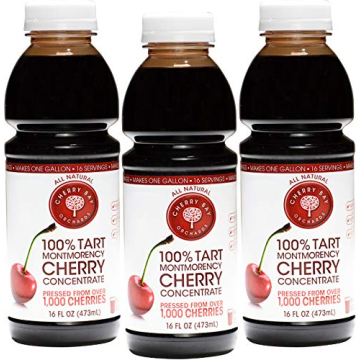 Cherry Bay Orchards Tart Montmorency Cherry Concentrate 3 Pack - All Natural Juice, No Added Sugar, ...