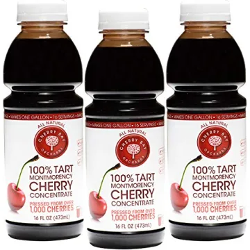 Cherry Bay Orchards Tart Montmorency Cherry Concentrate 3 Pack - All Natural Juice, No Added Sugar, ...