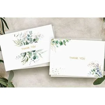 96 Thank You Cards with Gold Foil - Weddings & More