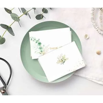 96 Thank You Cards with Gold Foil - Weddings & More