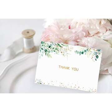 96 Thank You Cards with Gold Foil - Weddings & More