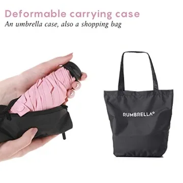 RUMBRELLA Mini Umbrella Compact UV Protection Light Pink