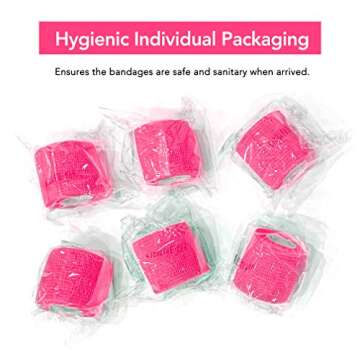 RISEN Cohesive Bandage 2” x 5 Yards, 6 Rolls, Self Adherent Wrap Medical Tape, Adhesive Flexible Breathable First Aid Gauze Ideal for Stretch Athletic