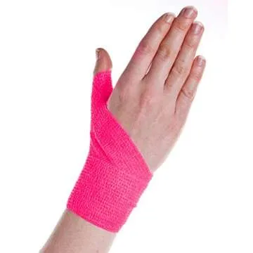 RISEN Cohesive Bandage 2” x 5 Yards, 6 Rolls, Self Adherent Wrap Medical Tape, Adhesive Flexible Breathable First Aid Gauze Ideal for Stretch Athletic