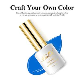 Imtiti Gel Nail Polish, 1 Pcs 0.5 Fl Oz Electric Blue Gel Polish Soak Off LED U V Nail Gel Polish Na...