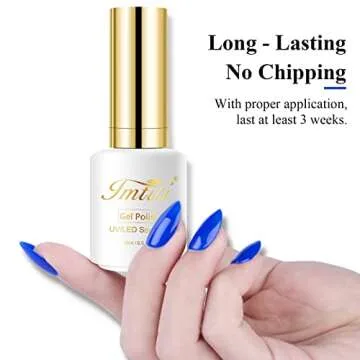 Imtiti Gel Nail Polish, 1 Pcs 0.5 Fl Oz Electric Blue Gel Polish Soak Off LED U V Nail Gel Polish Nail Polish DIY Nail Art Starter Manicure Salon Gel Nail Kit for Women Girls