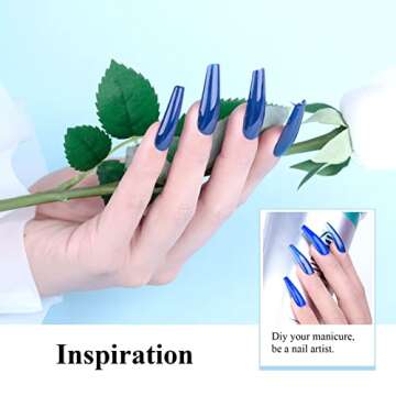 Imtiti Gel Nail Polish, 1 Pcs 0.5 Fl Oz Electric Blue Gel Polish Soak Off LED U V Nail Gel Polish Nail Polish DIY Nail Art Starter Manicure Salon Gel Nail Kit for Women Girls
