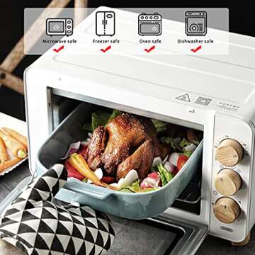 Baking Dishes Rectangular Bakeware Set Ceramic Baking Pan Lasagna Pans for Cooking Kitchen Cake Dinner Banquet and Daily Use - 13.8 x 9.5 Inches