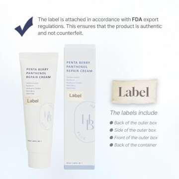 HEVEBLUE Penta Berry Panthenol Repair Cream - Vegan, Centella, Cica Barrier, Moisture Balance & Deep...