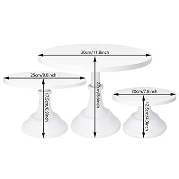ATRDTO Set of 3 Pieces Cake Stands Iron Cake Holder Dessert Display Plate Serving Tray for Baby Show...