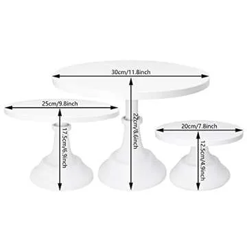 ATRDTO Set of 3 Pieces Cake Stands Iron Cake Holder Dessert Display Plate Serving Tray for Baby Show...