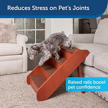PetSafe CozyUp Folding Wood Pet Steps  - Stylish & Durable