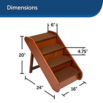 PetSafe CozyUp Folding Wood Pet Steps  - Stylish & Durable