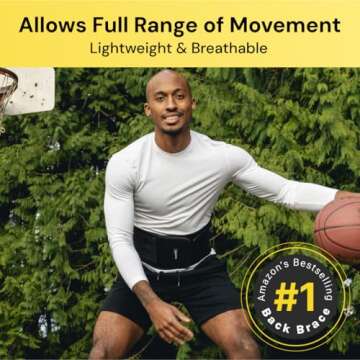 BraceUP Back Brace for Lower Back Pain Relief 35-43 in