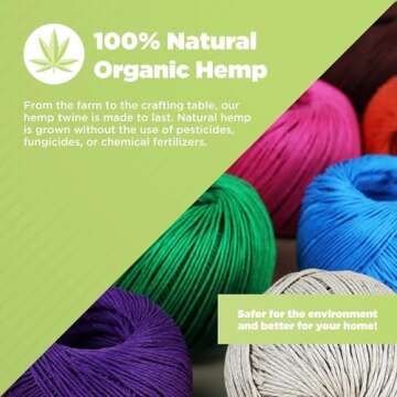 Bean Products Hemp Twine - High Tensile Strength and Durable - Made with 100% Hemp - Perfect for Jew...
