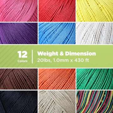 Bean Products Hemp Twine - High Tensile Strength and Durable - Made with 100% Hemp - Perfect for Jewelry, Arts & Crafts, Decoration, Cooking - 0.5MM, 50G/328 Ft. - 8 lb. Test Strength - Natural