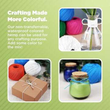 Bean Products Hemp Twine - High Tensile Strength and Durable - Made with 100% Hemp - Perfect for Jewelry, Arts & Crafts, Decoration, Cooking - 0.5MM, 50G/328 Ft. - 8 lb. Test Strength - Natural