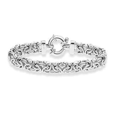 Miabella Italian 925 Sterling Silver Byzantine Bracelet for Women | Handmade in Italy (Length 7.5 In...